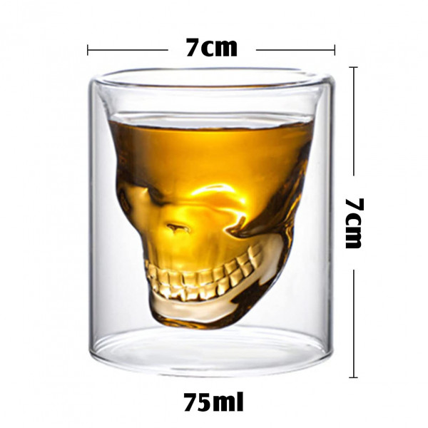 Set de pahare de shot în formă de craniu "DOOMED", 4 x 75ml Set de pahare de shot în formă de craniu "DOOMED", 4 x 75ml