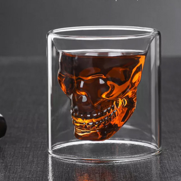 Pahar de shot în formă de craniu „DOOMED”, 75ml