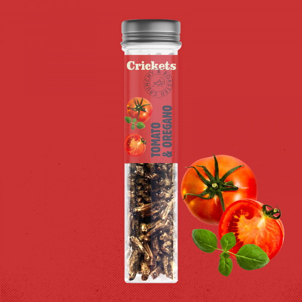 Greieri prăjiți crocanți „Roșii și oregano” Greieri prăjiți crocanți „Roșii și oregano”