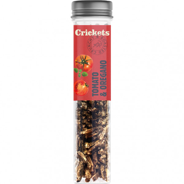 Greieri prăjiți crocanți „Roșii și oregano” Greieri prăjiți crocanți „Roșii și oregano”