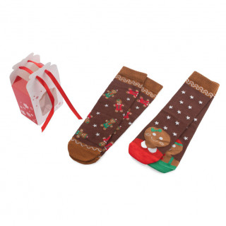 Șosete de Crăciun „COOKIE” în cutie festivă (2 perechi)