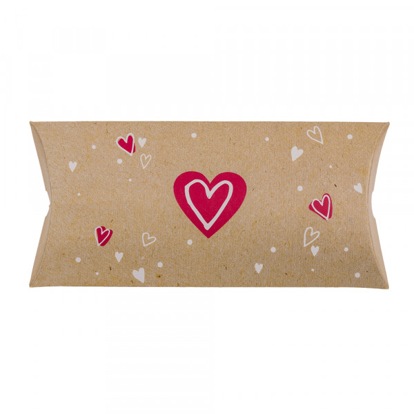 Cutii de hârtie Kraft - perne „Heart”, 4 buc.