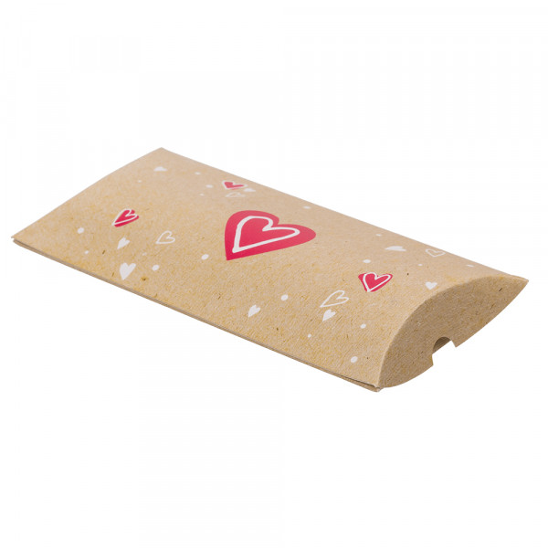 Cutii de hârtie Kraft - perne „Heart”, 4 buc.