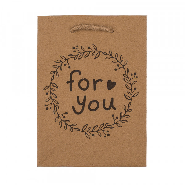 Pungă cadou din hârtie Kraft "For you" (23x18x8cm) Pungă cadou din hârtie Kraft "For you" (23x18x8cm)