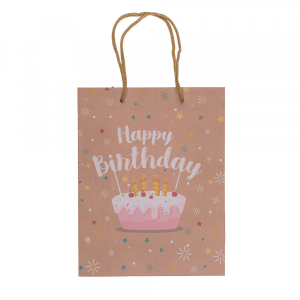 Pungă cadou din hârtie Kraft "Happy Birthday" (23x18x8cm) Pungă cadou din hârtie Kraft "Happy Birthday" (23x18x8cm)