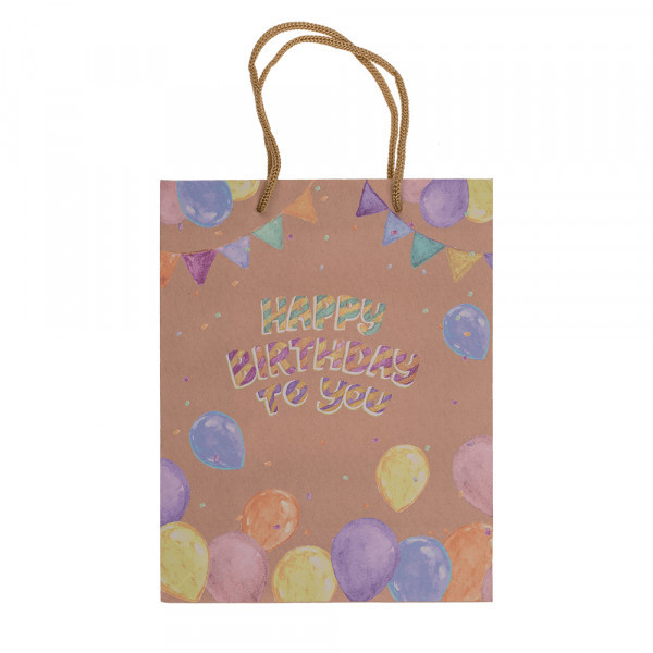 Pungă cadou din hârtie Kraft "Happy Birthday" (23x18x8cm) Pungă cadou din hârtie Kraft "Happy Birthday" (23x18x8cm)