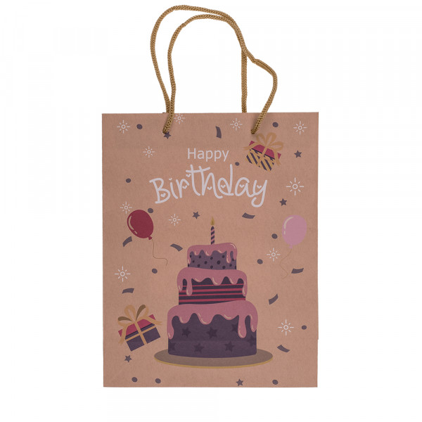 Pungă cadou din hârtie Kraft "Happy Birthday" (23x18x8cm) Pungă cadou din hârtie Kraft "Happy Birthday" (23x18x8cm)