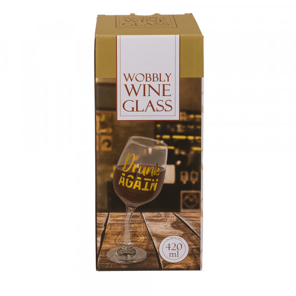 Pahar de vin mișcător "Drunk again" (420ml) Pahar de vin mișcător "Drunk again" (420ml)