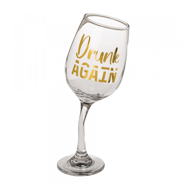 Pahar de vin mișcător "Drunk again" (420ml) Pahar de vin mișcător "Drunk again" (420ml)