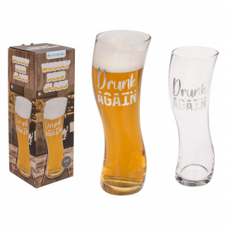 Halbă de bere mișcătoare "Drunk again" (569ml)