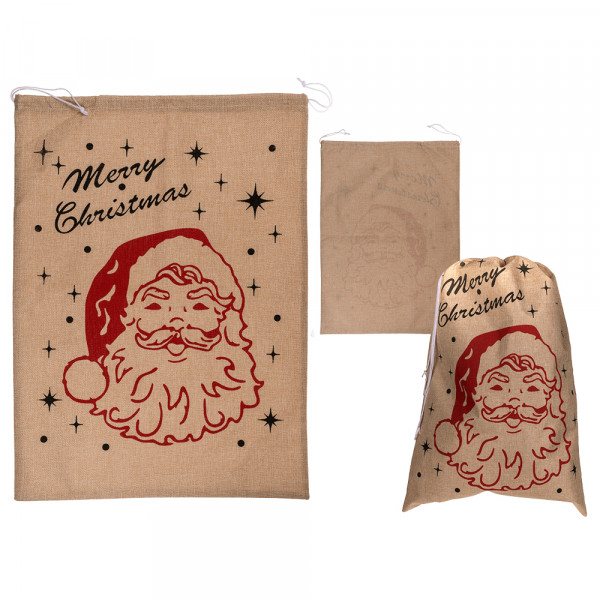 Pungă de cadouri XL din iută "Merry Christmas" (68 x 50cm) Pungă de cadouri XL din iută "Merry Christmas" (68 x 50cm)