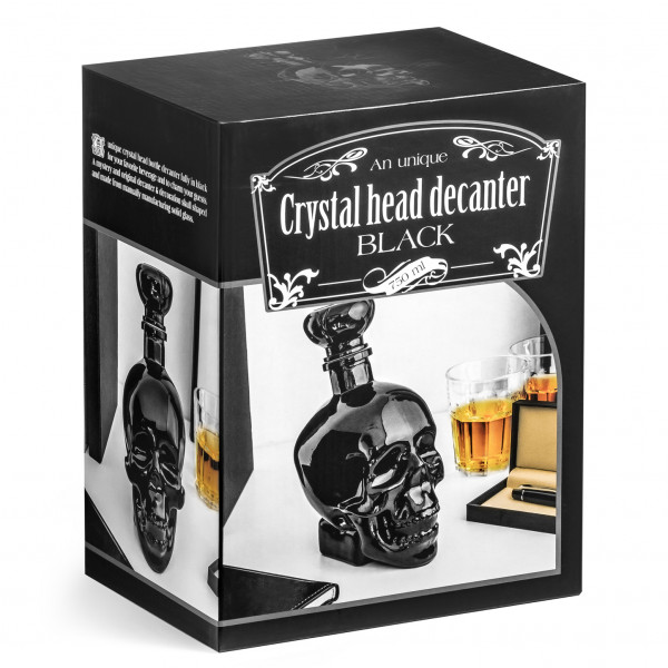 Carafă neagră în formă de craniu (750ml)