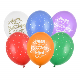 Baloane "Happy Birthday To You" (6 buc.)