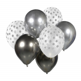Buchet de baloane „Silver & Graphite” (7 buc.)