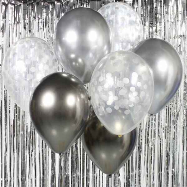 Buchet de baloane „Silver & Graphite” (7 buc.) Buchet de baloane „Silver & Graphite” (7 buc.)