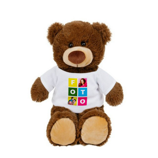 Ursuleț de pluș "Bernie" cu fotografia aleasă de tine (25 cm)