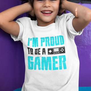 Tricou pentru copii "I'm proud to be a gamer"