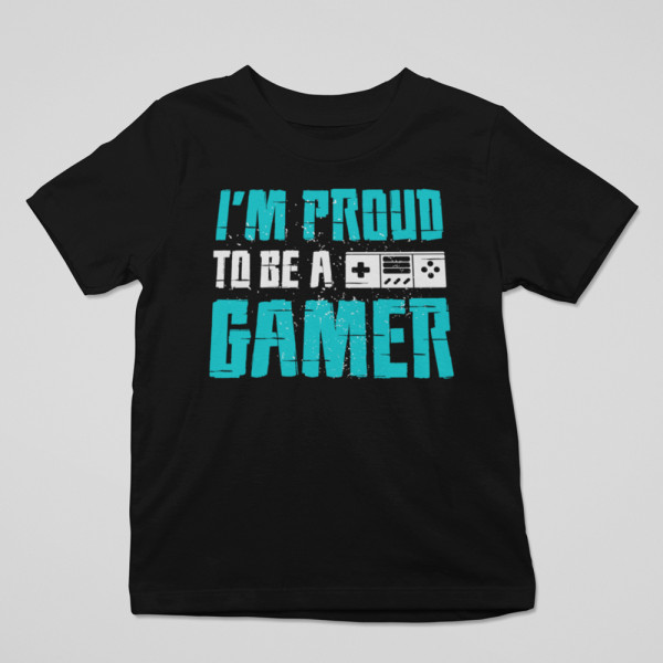 Tricou pentru copii "I'm proud to be a gamer"
