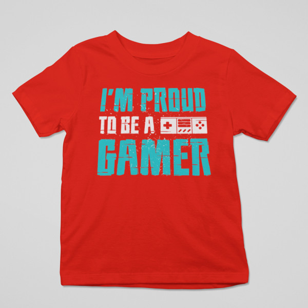 Tricou pentru copii "I'm proud to be a gamer"