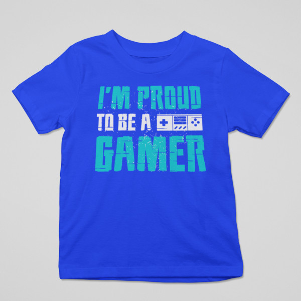 Tricou pentru copii "I'm proud to be a gamer"