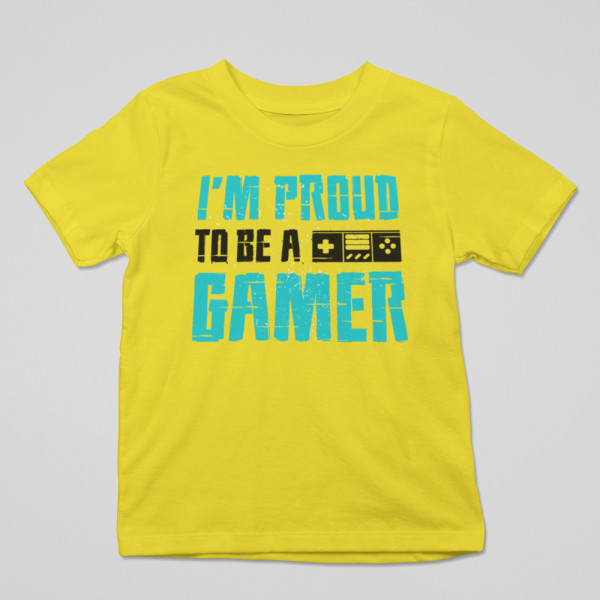Tricou pentru copii "I'm proud to be a gamer"