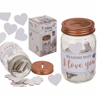 Borcan cu inimi "Reasons Why I Love You"