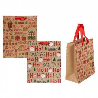 Pungă de hârtie pentru cadouri „Ho Ho Ho” (26x10x32cm)