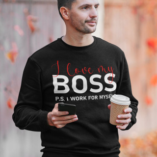 Hanorac "I love my Boss" (fără glugă)