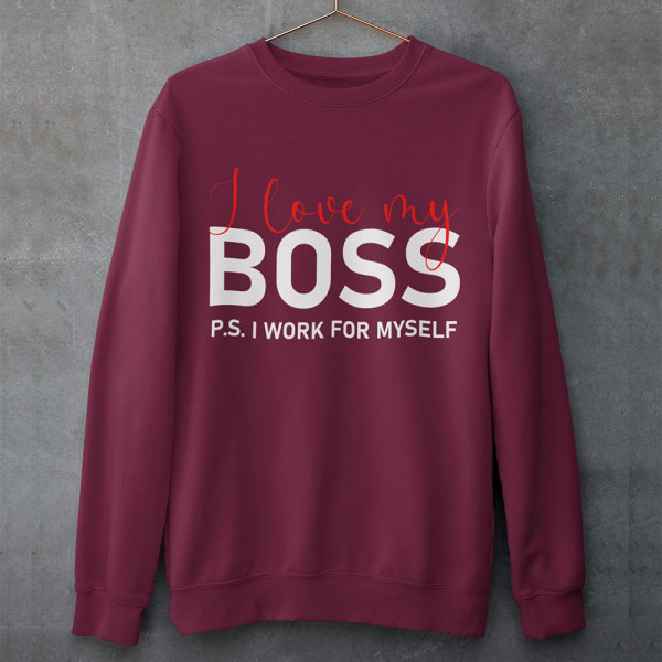 Hanorac "I love my Boss" (fără glugă)