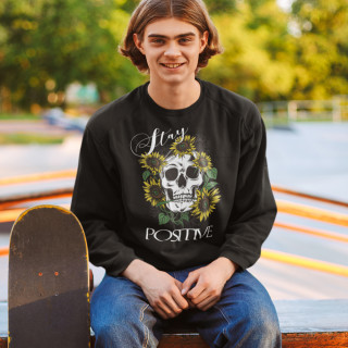 Hanorac "Stay positive" (fără glugă)