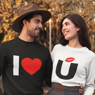 Set hanorac "I love you" (fără glugă)