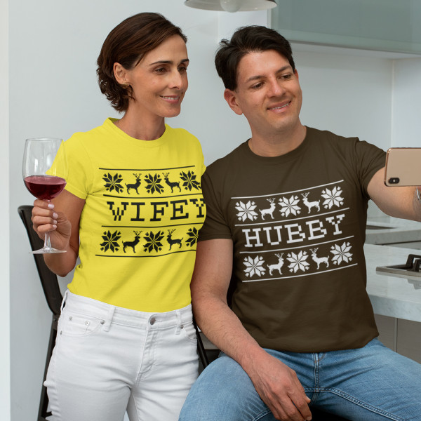 Set de tricouri "Hubby and wifey Christmas" Set de tricouri "Hubby and wifey Christmas"