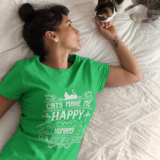 Tricou pentru femei "Cats make me happy"