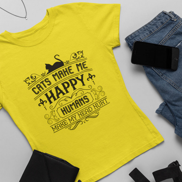 Tricou pentru femei "Cats make me happy"