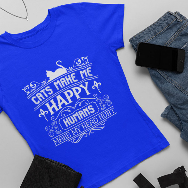 Tricou pentru femei "Cats make me happy"