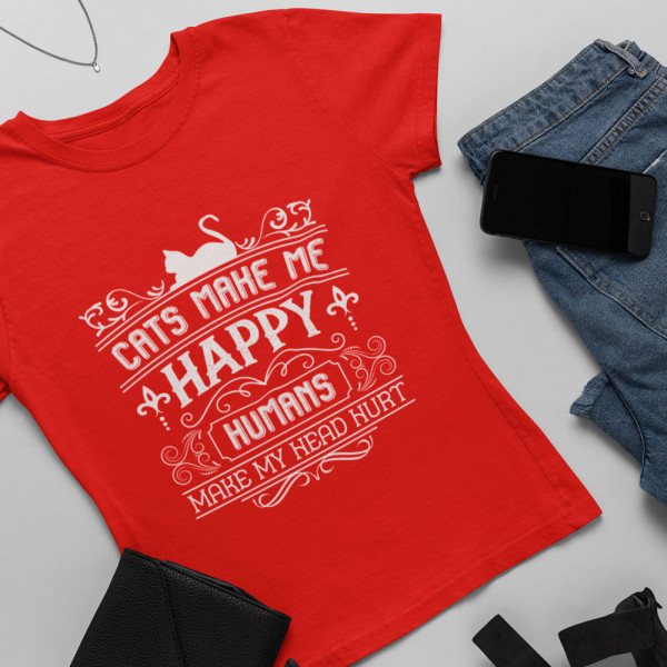 Tricou pentru femei "Cats make me happy"