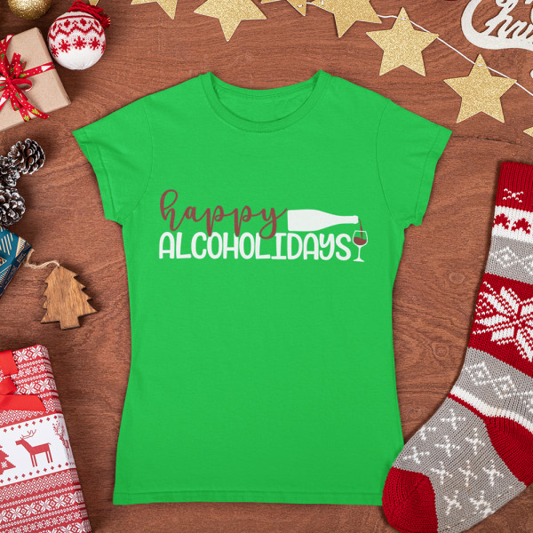 Tricou pentru femei "Happy alcoholidays"