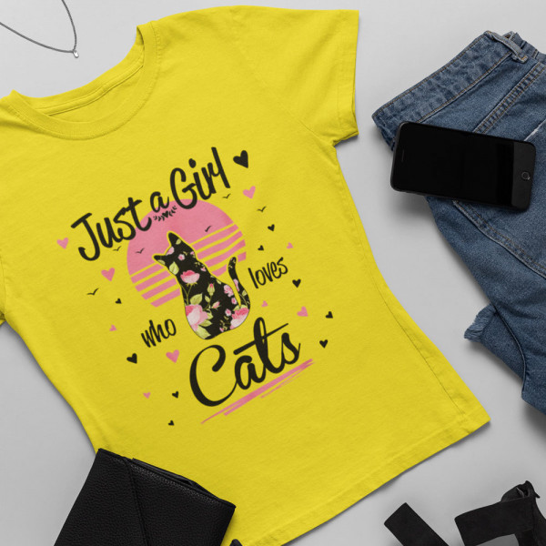 Tricou pentru femei "Just a girl who loves cats"