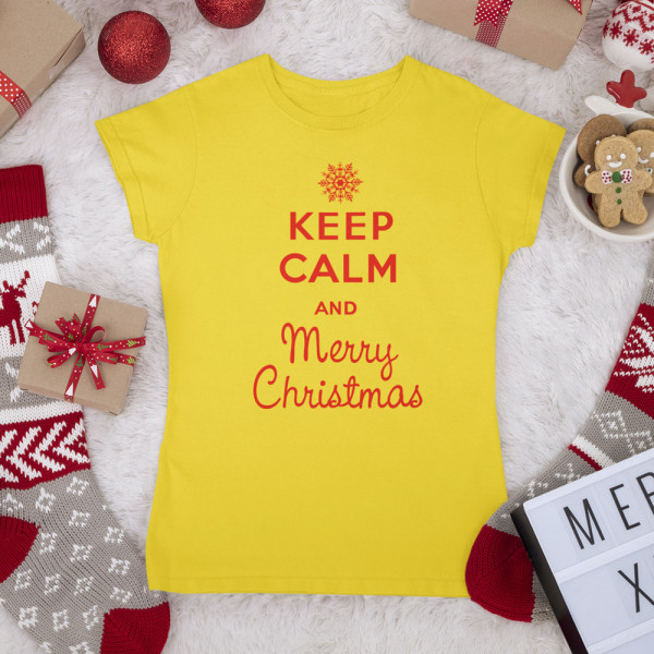 Tricou pentru femei "Keep calm Merry Christmas"
