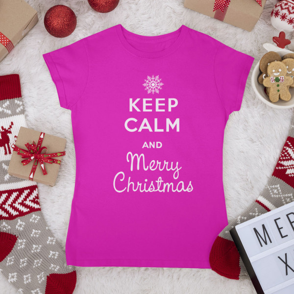 Tricou pentru femei "Keep calm Merry Christmas"