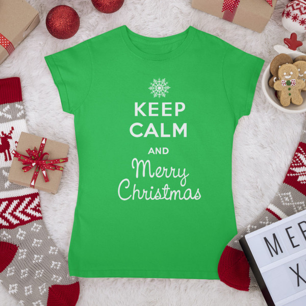 Tricou pentru femei "Keep calm Merry Christmas"