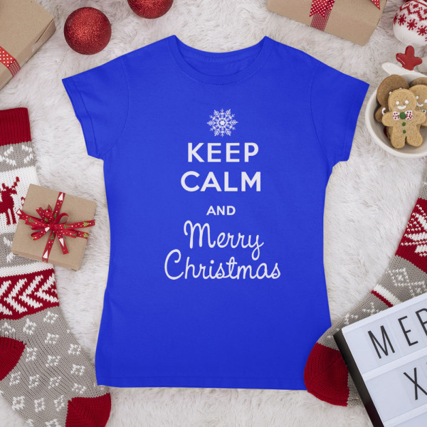 Tricou pentru femei "Keep calm Merry Christmas"