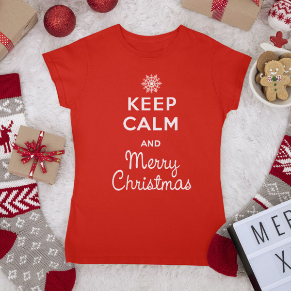 Tricou pentru femei "Keep calm Merry Christmas"