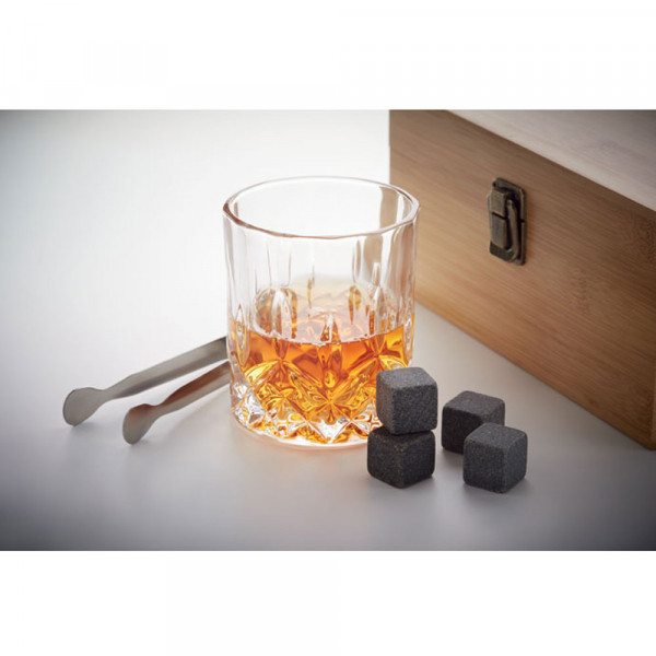 Set de pahare de whisky de lux într-o cutie de bambus "Whisky scump"