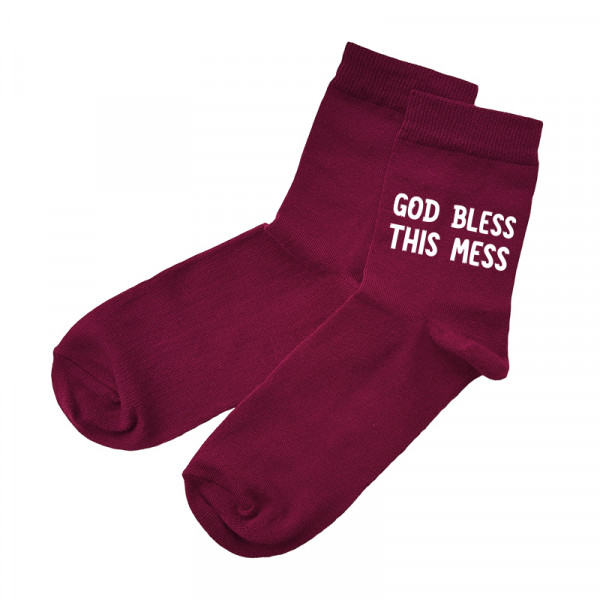 Șosete pentru femei „God bless this mess“ Șosete pentru femei „God bless this mess“