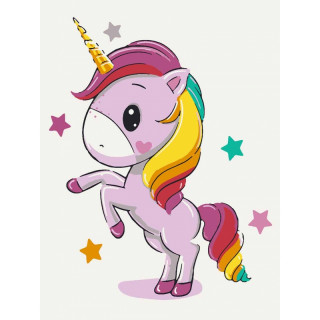 Pictură după numere Set "Rainbow Unicorn" (15x20cm)