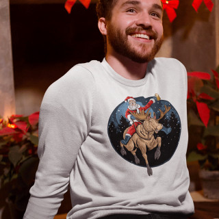 Hanorac "Santa riding to Christmas" (fără glugă)