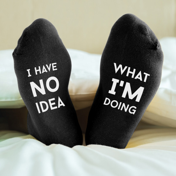 Șosete de damă cu imprimeu pe talpă "I have no idea what i'm doing" Șosete de damă cu imprimeu pe talpă "I have no idea what i'm doing"