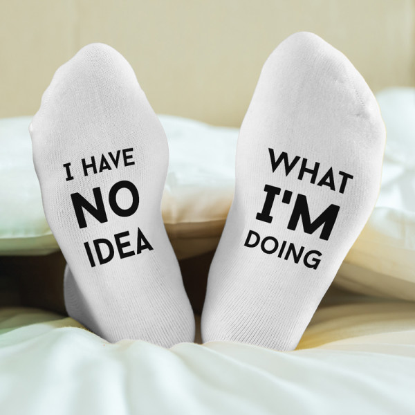 Șosete de damă cu imprimeu pe talpă "I have no idea what i'm doing" Șosete de damă cu imprimeu pe talpă "I have no idea what i'm doing"