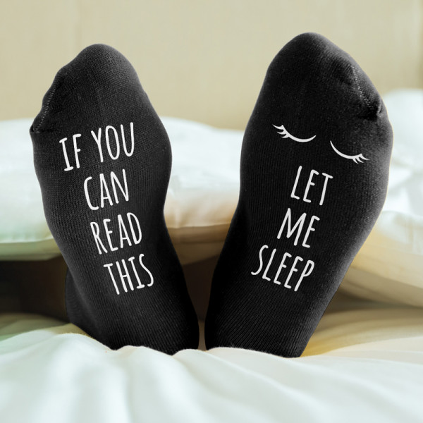 Moteriškos kojinės su spauda ant padų "Let me sleep" Moteriškos kojinės su spauda ant padų "Let me sleep"